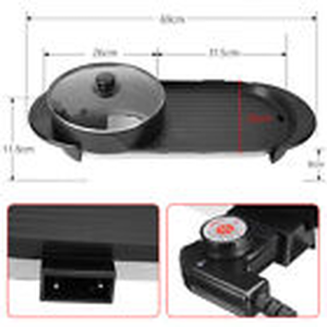 BA Electric 2-in-1 Hot Pot & Oven Smokeless Teppanyaki Grill